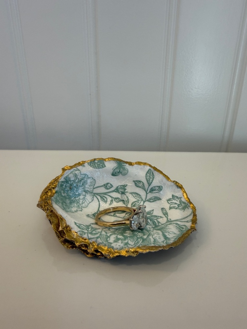 Natural oyster shell catch all or decoration